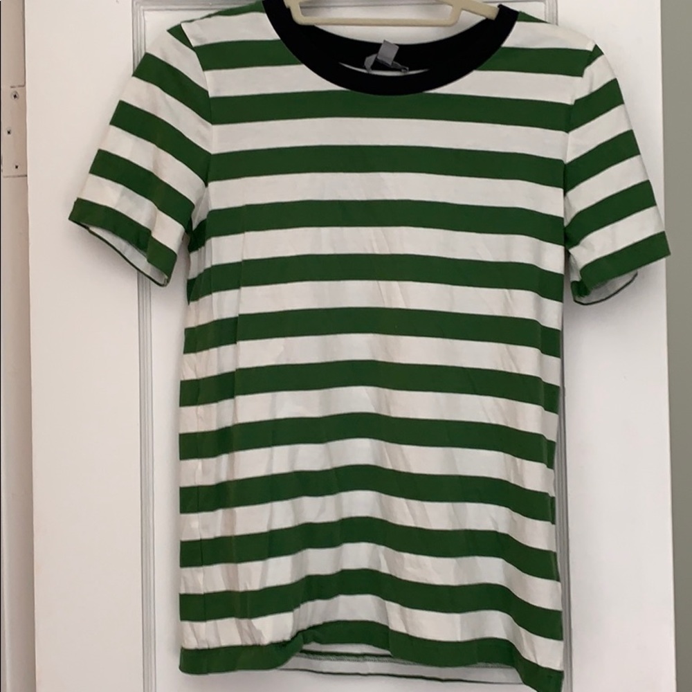 COS green striped tee
